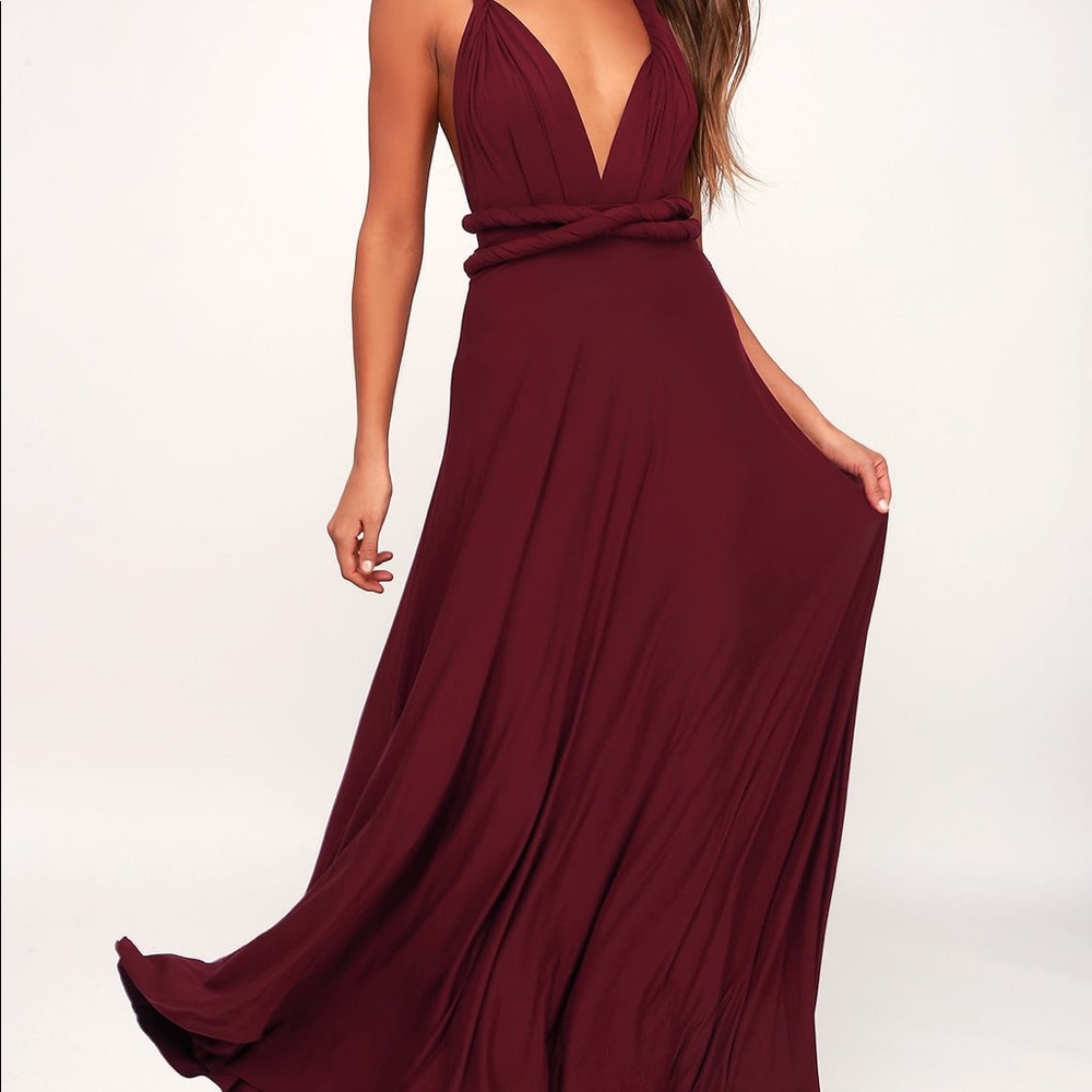 Lulu’s Convertible Burgundy Maxi Dress